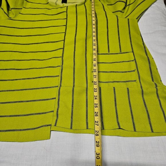Ali Miles Top Blouse Women Size 1X Green Striped - Picture 9 of 10